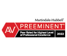 Martindale-Hubbell | AV Preeminent | Peer Rated For Highest Level Of Professional Excellence | 2022